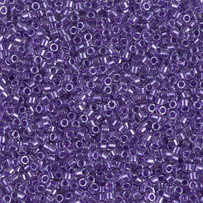 Miyuki Delica Bead 11/0, DB0906, Sparkling Purple Lined Crystal, 5 grams