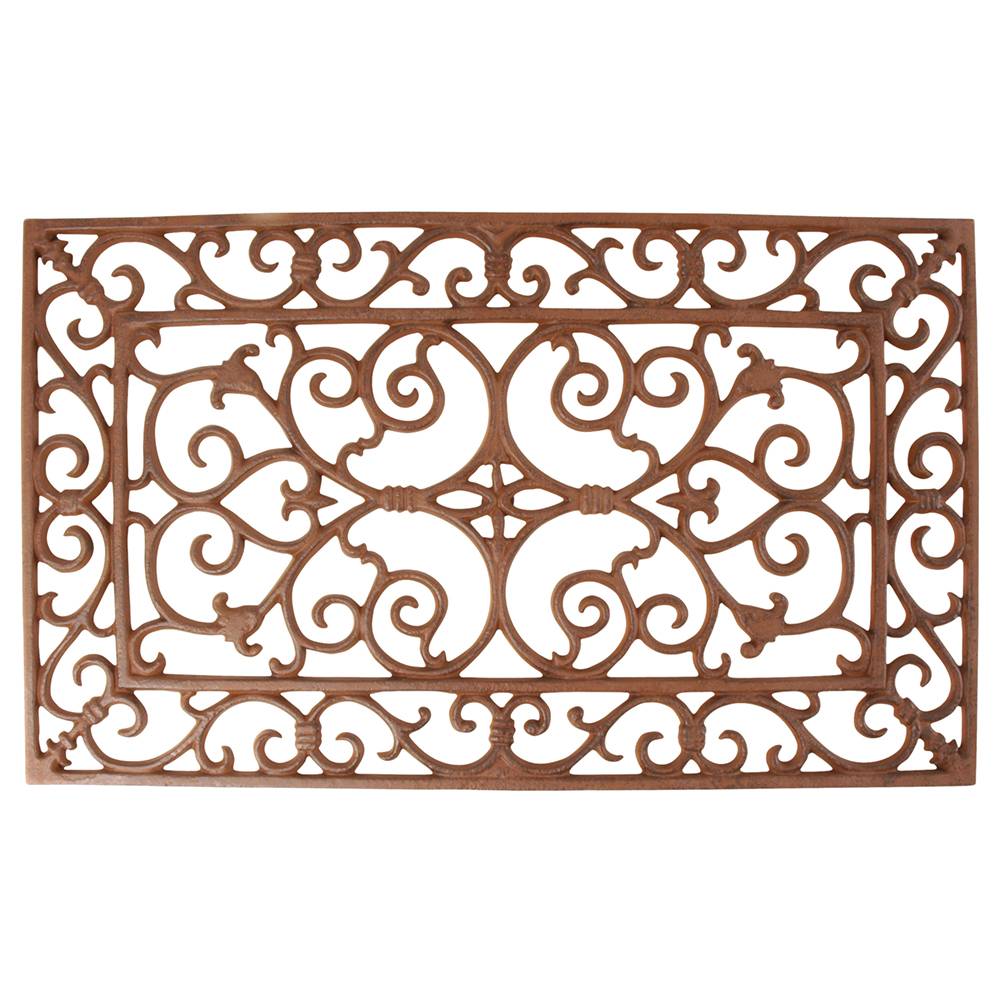 Esschert Design Classic Rectangle Cast Iron Door Mat 22.9 x 13.4 in Antique Brown