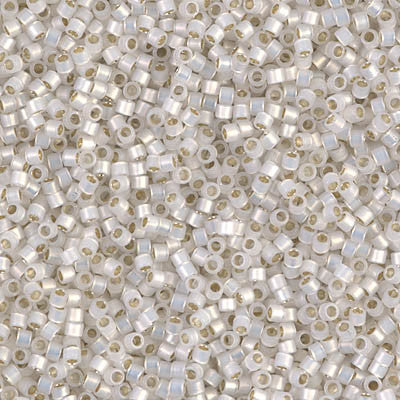 Miyuki Delica Bead 11/0, DB0221, Gilt Lined White Opal, 5 grams