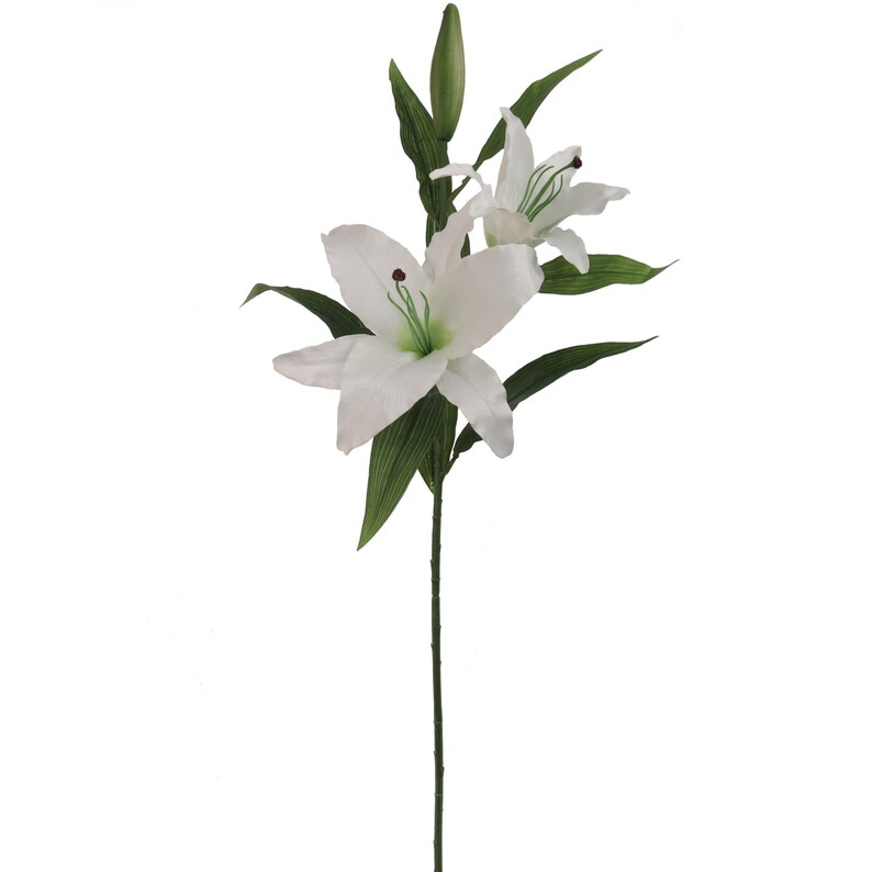 34" Casablanca Lily Stem - Realistic Artificial Silk Flower for Elegant Arrangements, Floral Home by Artificial Flowers
