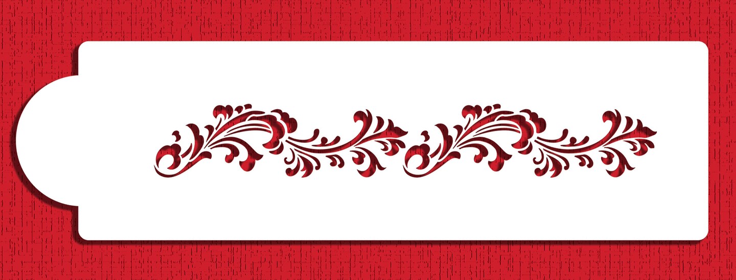 Filigree Damask Cake Stencil Side #3 | C553 by Designer Stencils | Stencils for Royal Icing, Airbrush, Dusting Powder |