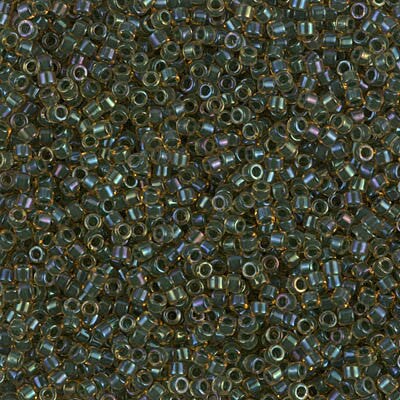 Miyuki Delica Bead 11/0 - DB0273 - Forest Green Lined Topaz AB