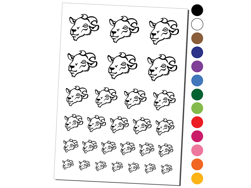 Goat Head Temporary Tattoo Water Resistant Fake Body Art Set Collection