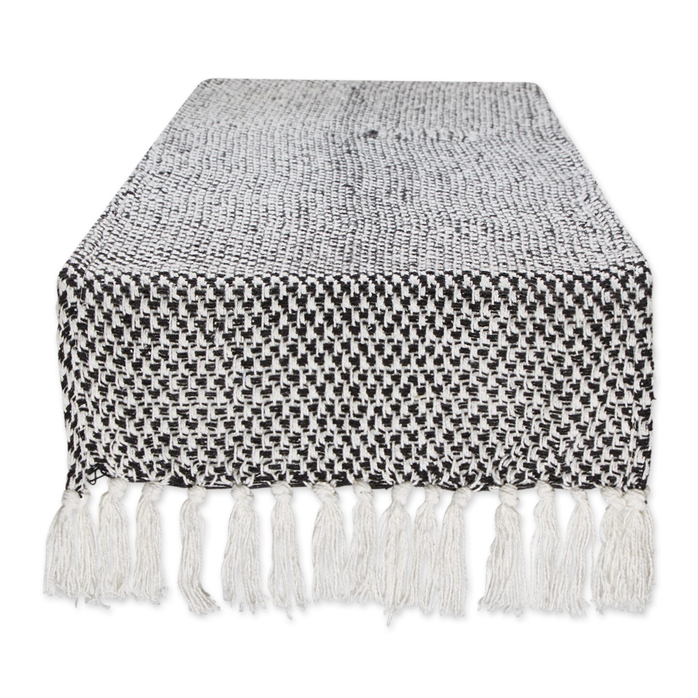 DII Woven Chevron Table Runner - 15x72 Inch, Teal, 100% Cotton With Fringe, Machine Washable