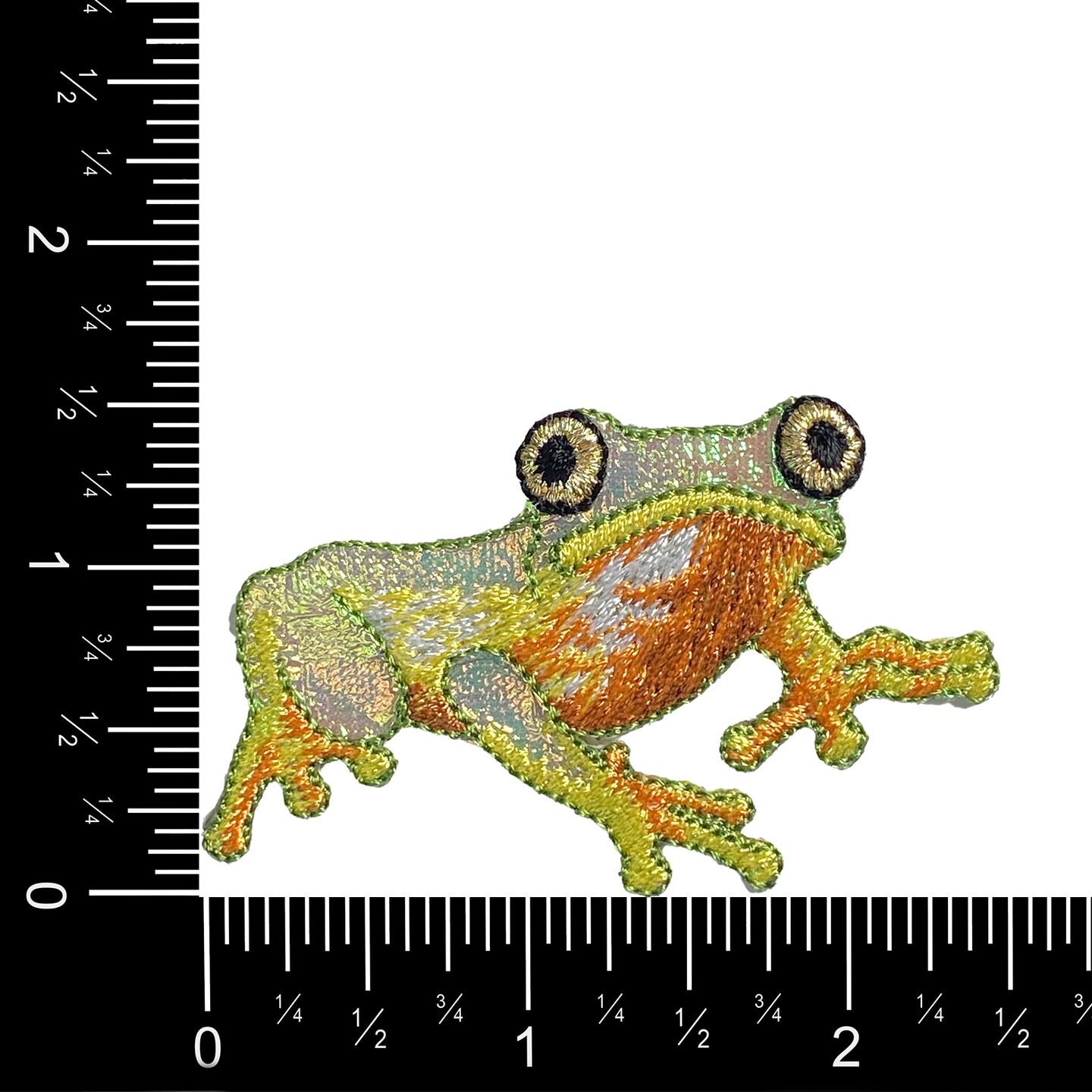 Tree Frog, Green, Shimmery, Embroidered, Iron on Patch