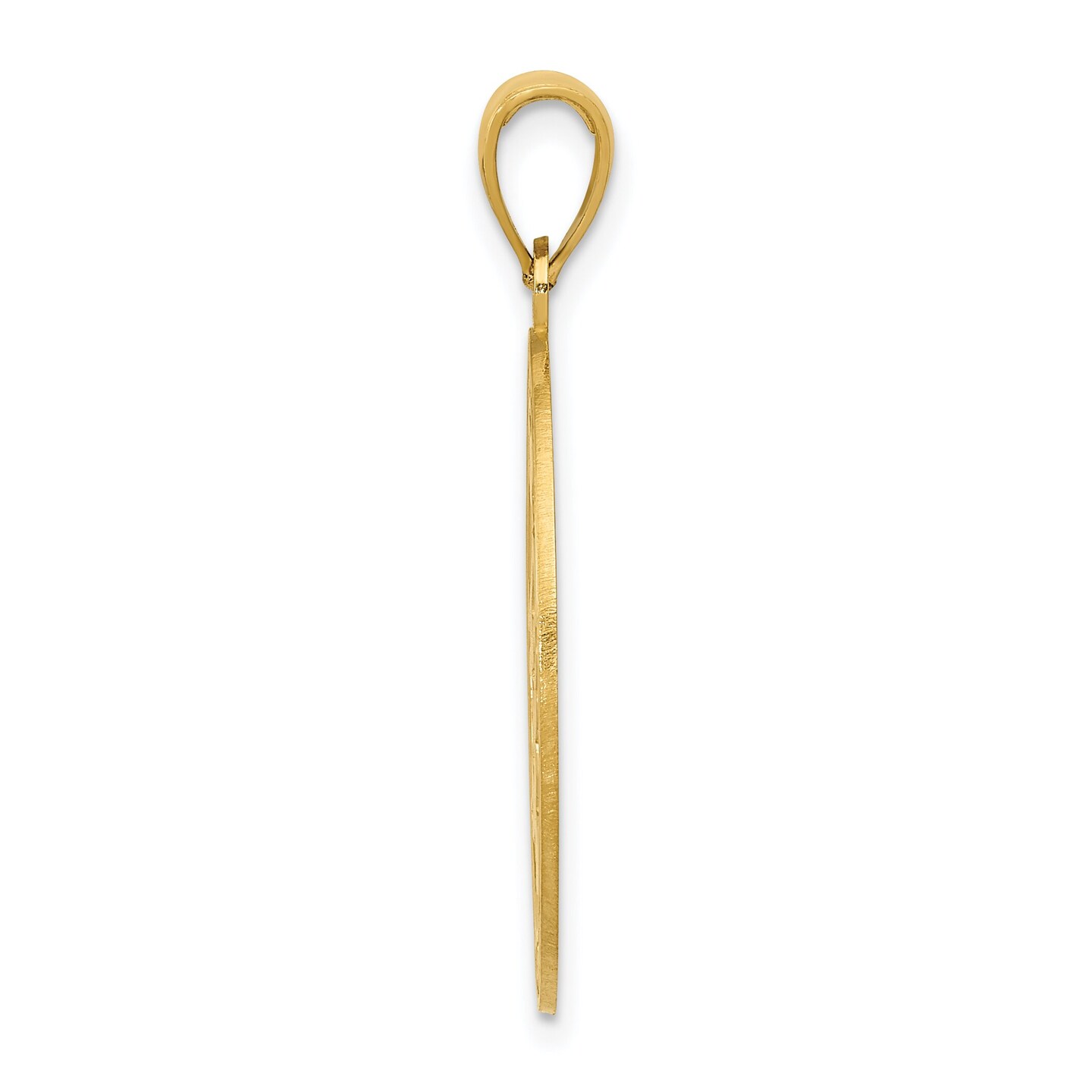 14K Yellow Gold Chinese Happiness Symbol Charm Pendant Jewerly 32mm x 15mm