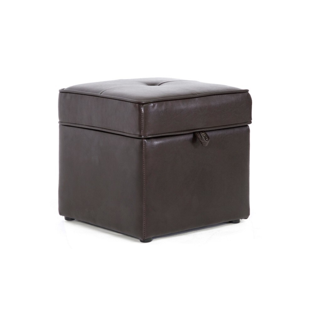 Baxton Studio Sydney Brown Modern Ottoman Storage Ottoman