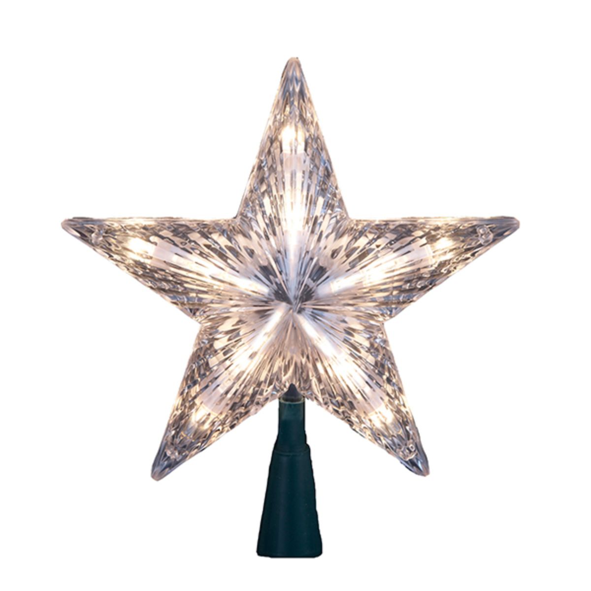 KSA 7" Clear 5 Point Classic Star Christmas Tree Topper