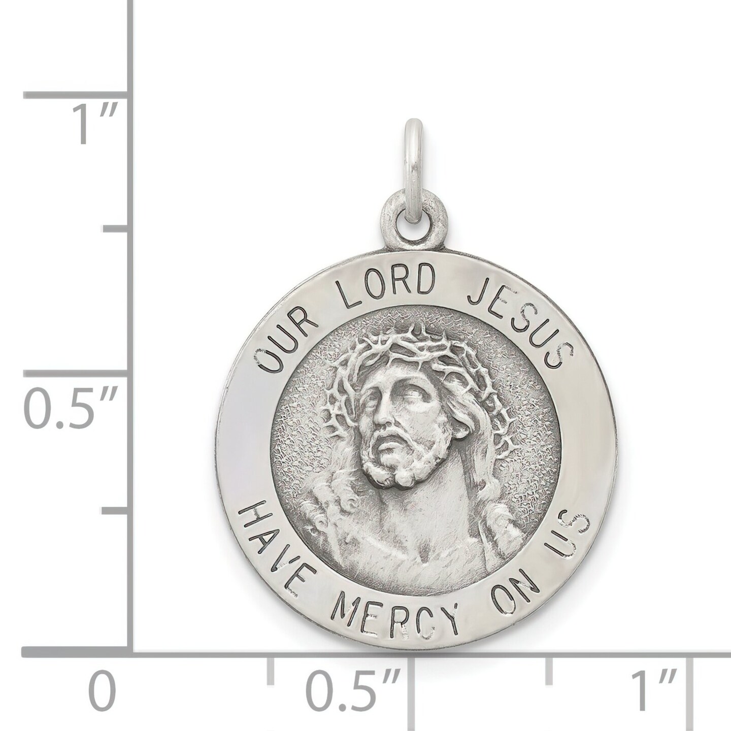 Sterling Silver Jesus Medal