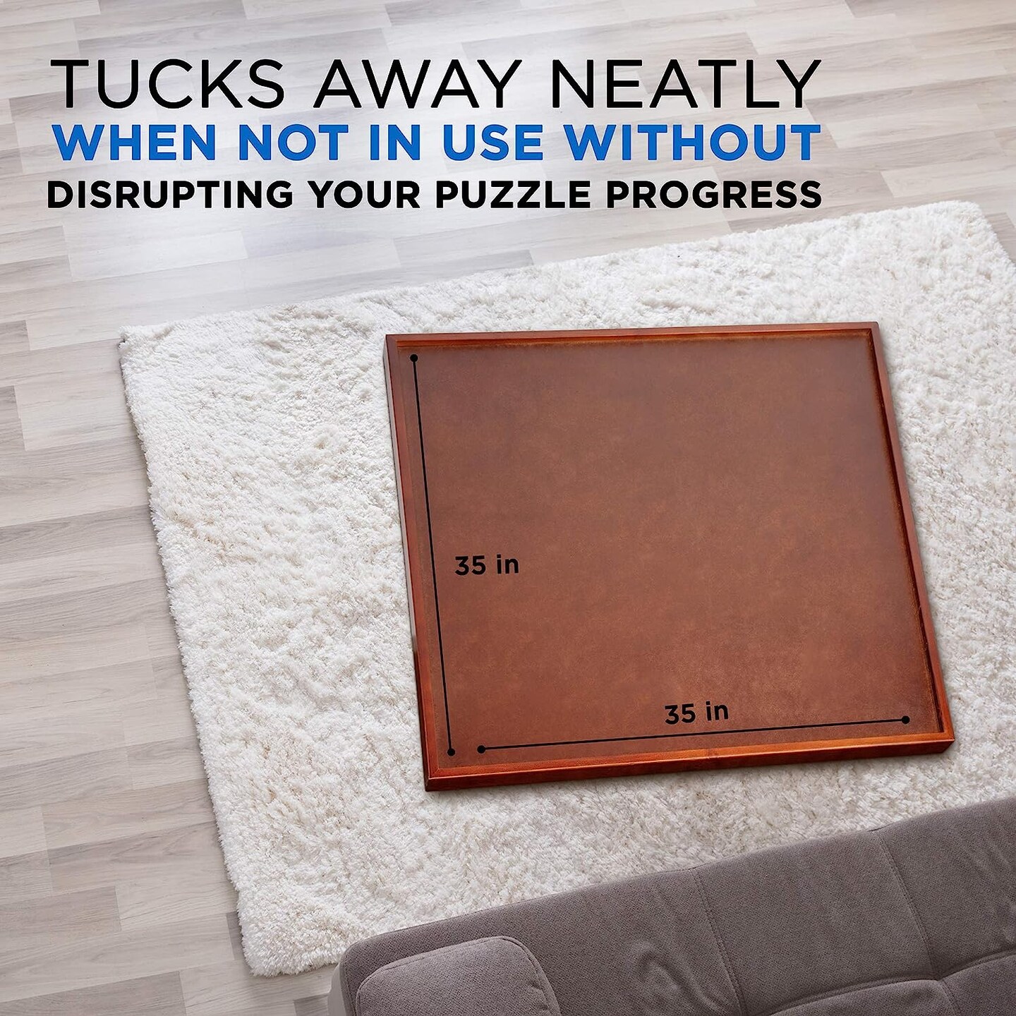 Jumbl 1500 Piece Puzzle Board, 35&#x201D; x 35&#x201D; Wooden Jigsaw Puzzle Table