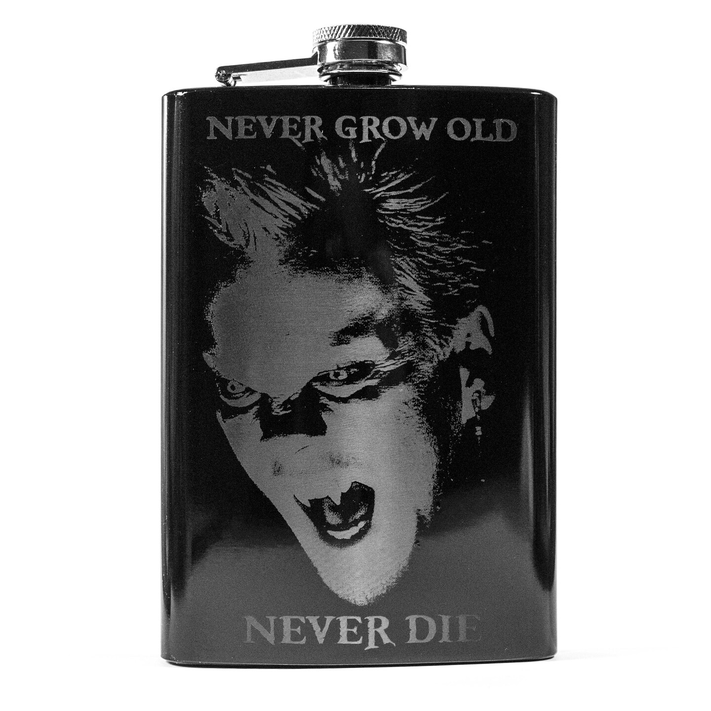 8oz BLACK Never Grow Old Flask 8oz BLACK Never Grow Old Flask