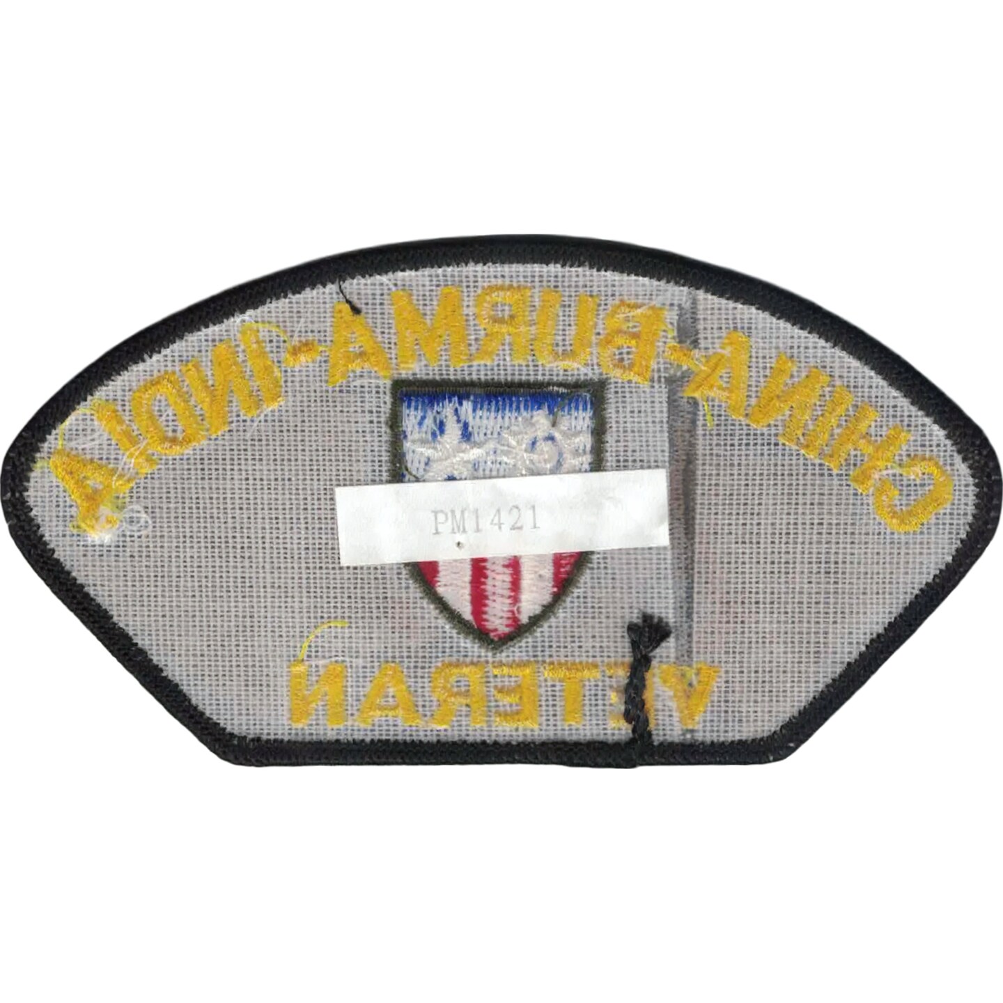WWII China Burma India Veteran Hat Patch 2 3/4&#x22; x5 1/4&#x22;