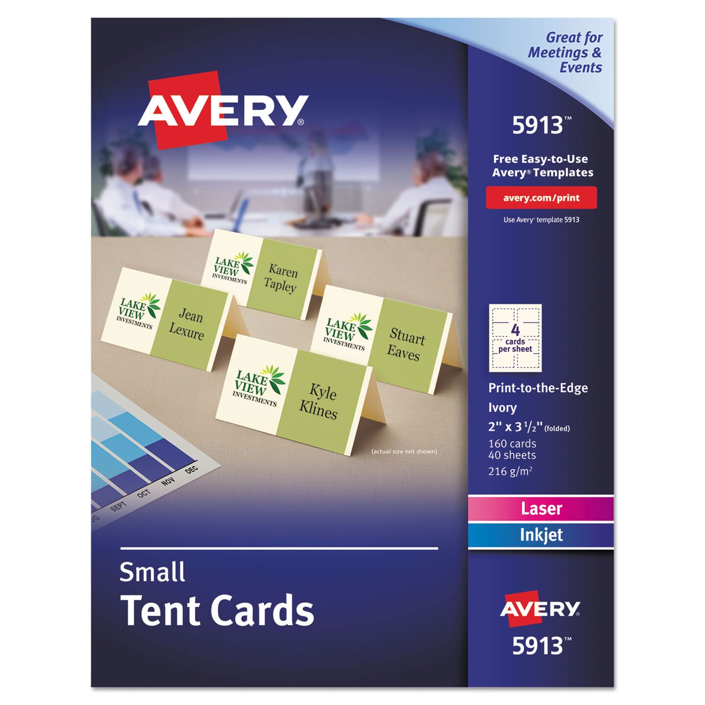 Avery Small Tent Card Ivory 2 x 3 1/2 4 Cards/Sheet 160/Box | Michaels