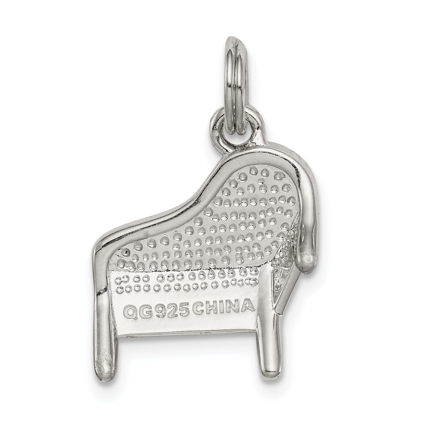Sterling Silver Enameled Piano Charm Music Pendant Jewerly 15mm x 15mm