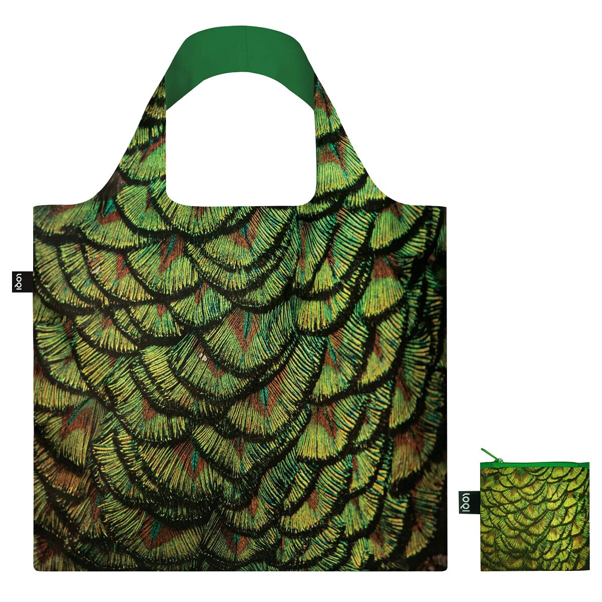 LOQI National Geographic Indian Peafowl Reusable Shopping Bag, One Size
