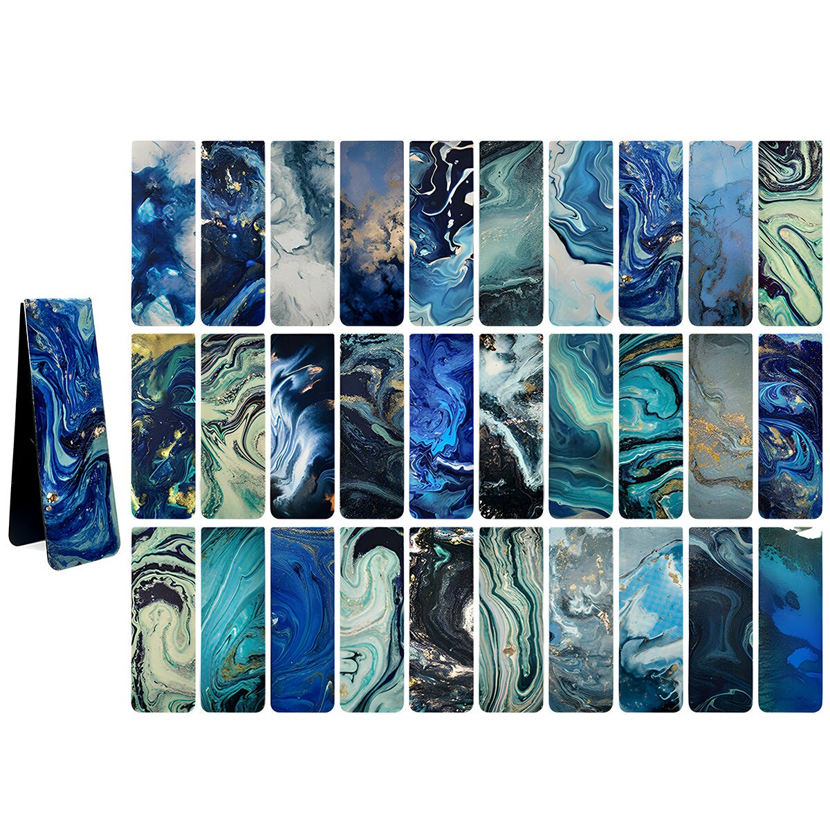 Wrapables Magnetic Bookmarks, Page Marker, Page Clips Reading Supplies (Set of 30), Ocean