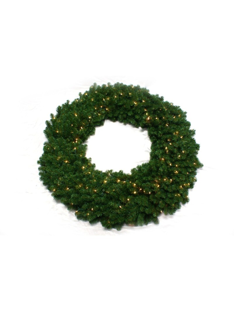 60&#x22; Pre-Lit Northern Spruce Wreath w/ 300 Lights &#x26; 1200 Tips by Floral Home&#xAE;