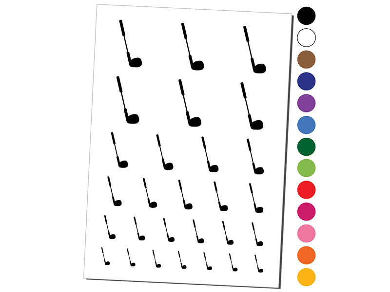 Golf Club Temporary Tattoo Water Resistant Fake Body Art Set Collection