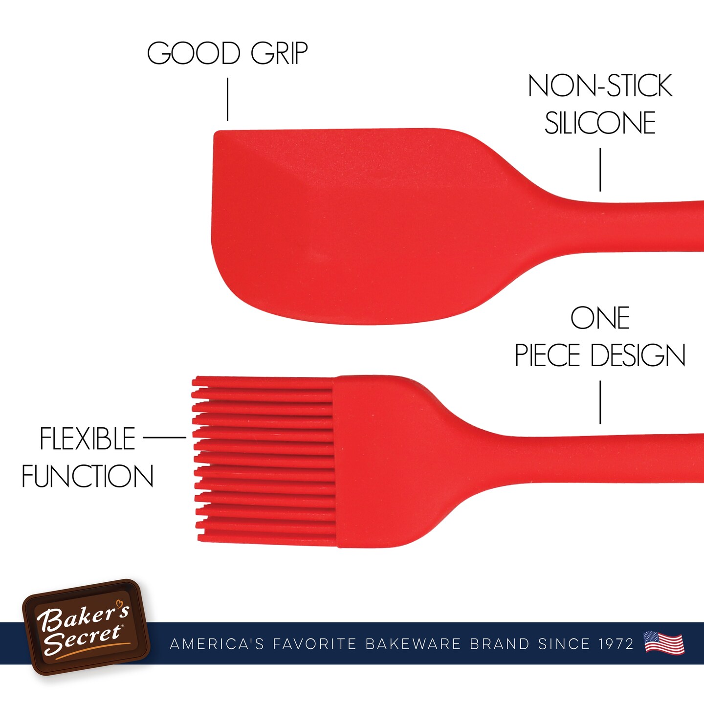 Baker's Secret Silicone Brush Grip Handle - Kitchen Tools