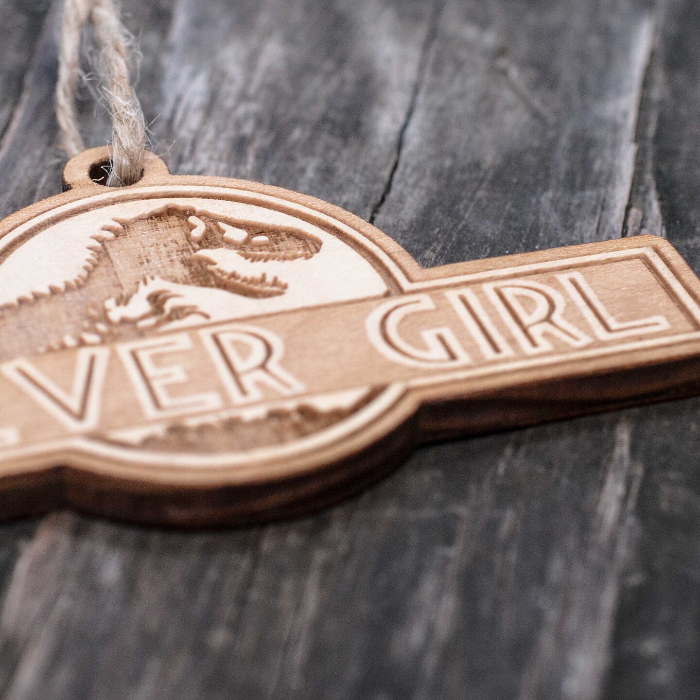 Ornament - Clever Girl - Raw Wood 2x4in