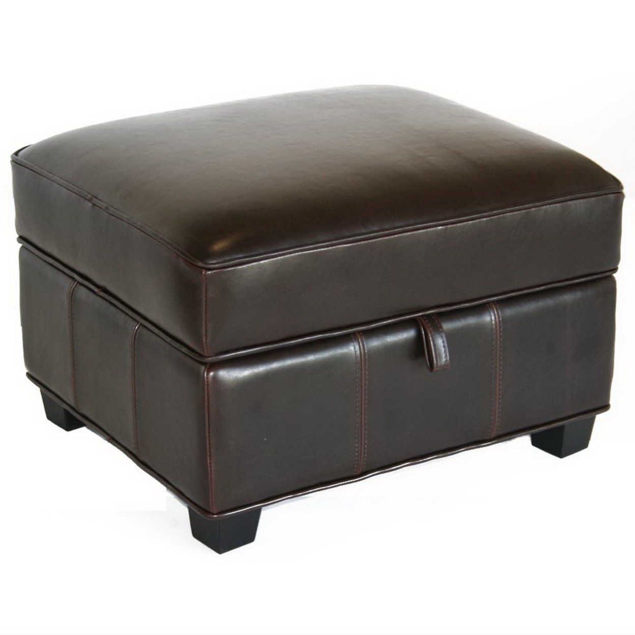 Wholesale Interiors Baxton Studio Agustus Brown Leather Storage Ottoman