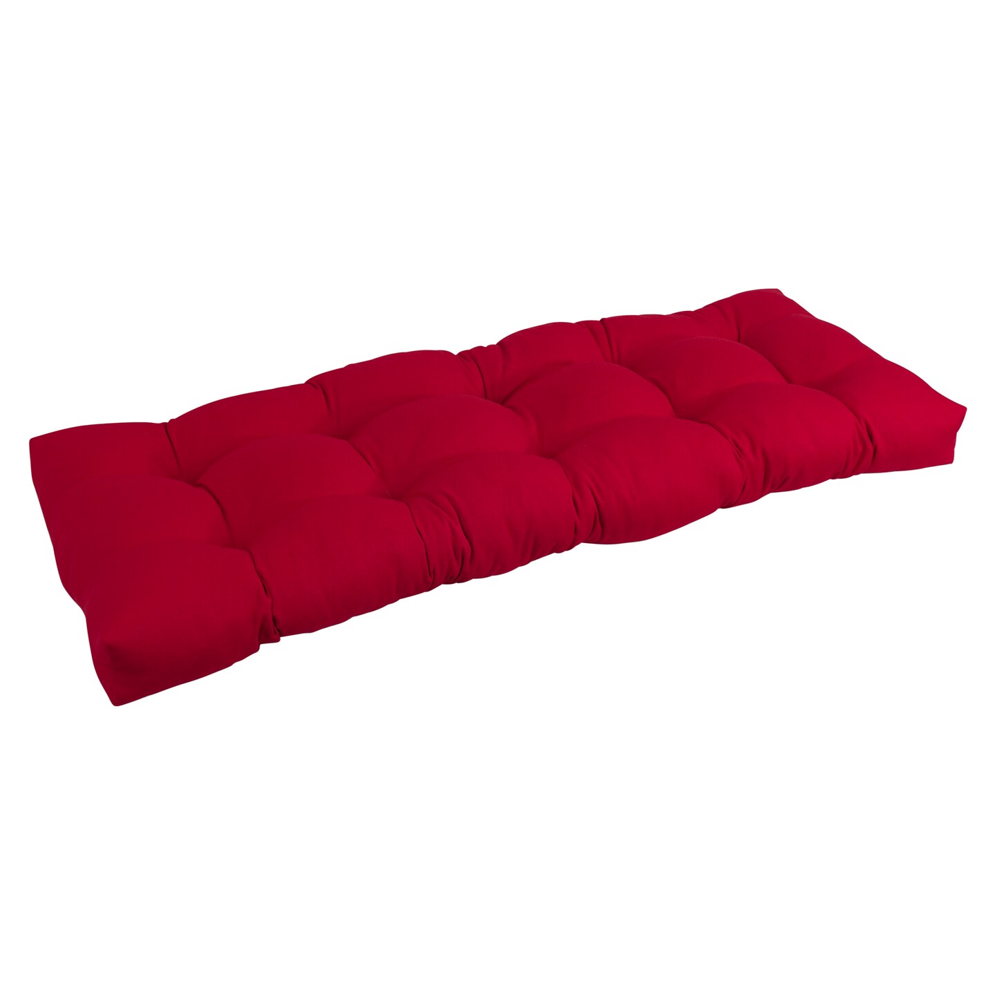 51-inch by 19-inch Tufted Solid Twill Bench Cushion Red-Color