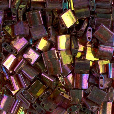 Miyuki Tila Bead, TL-0301, Dark Topaz Rainbow Gold Luster