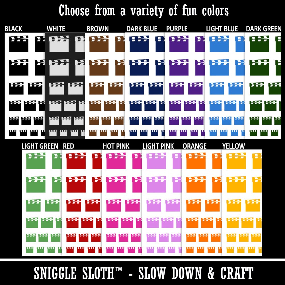Clapperboard Movie Film Director Action Temporary Tattoo Water Resistant Fake Body Art Set Collection