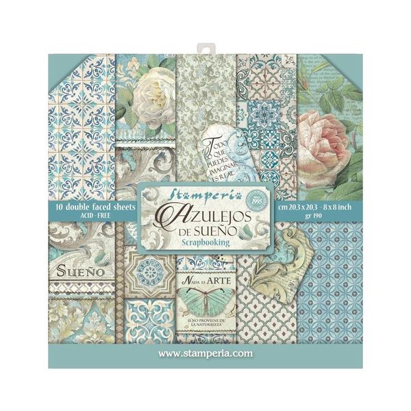 Stamperia Azulejos De Sueno 8x8 Paper Pack