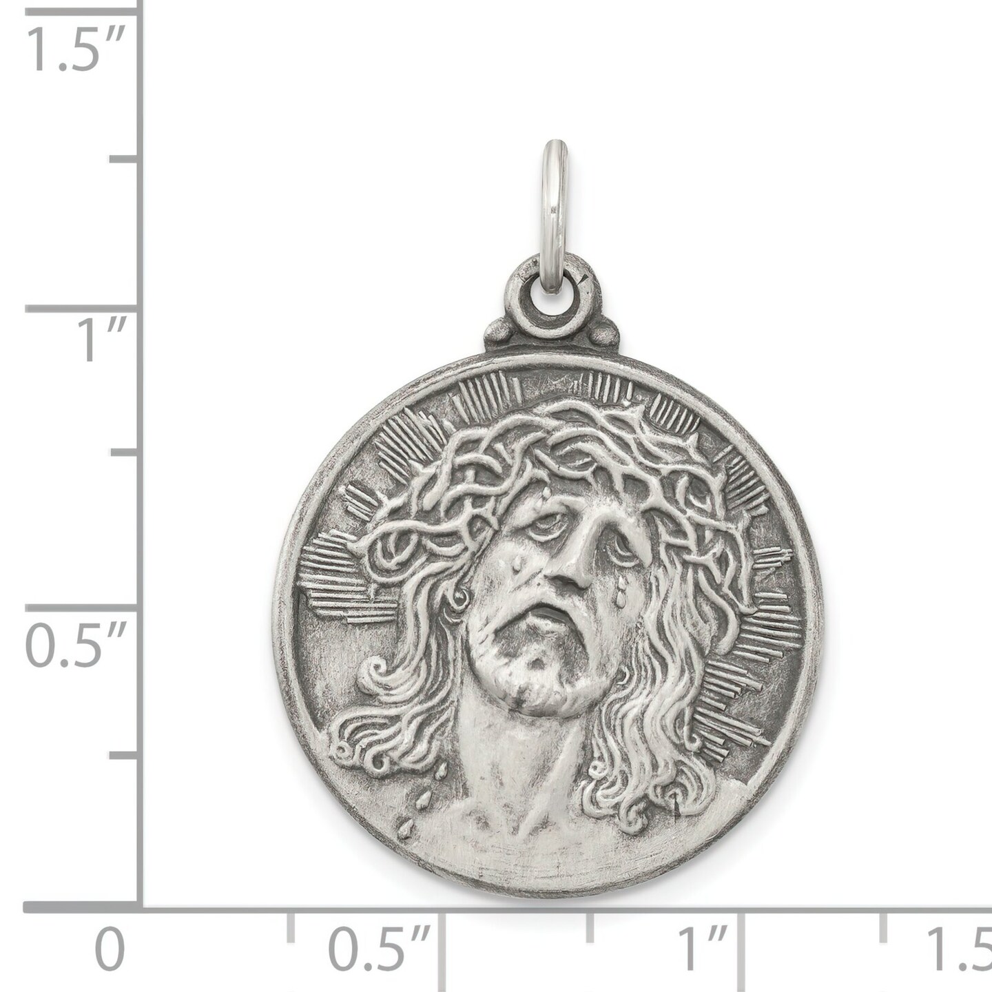 Sterling Silver Jesus Medal
