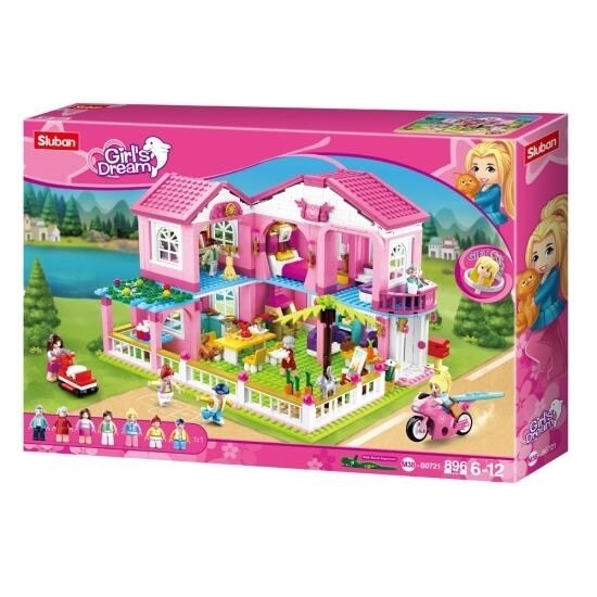 Sluban Kids Girls Dream Villa 896 Pc Building Blocks Colorful 3D Stackable Toys For Kids