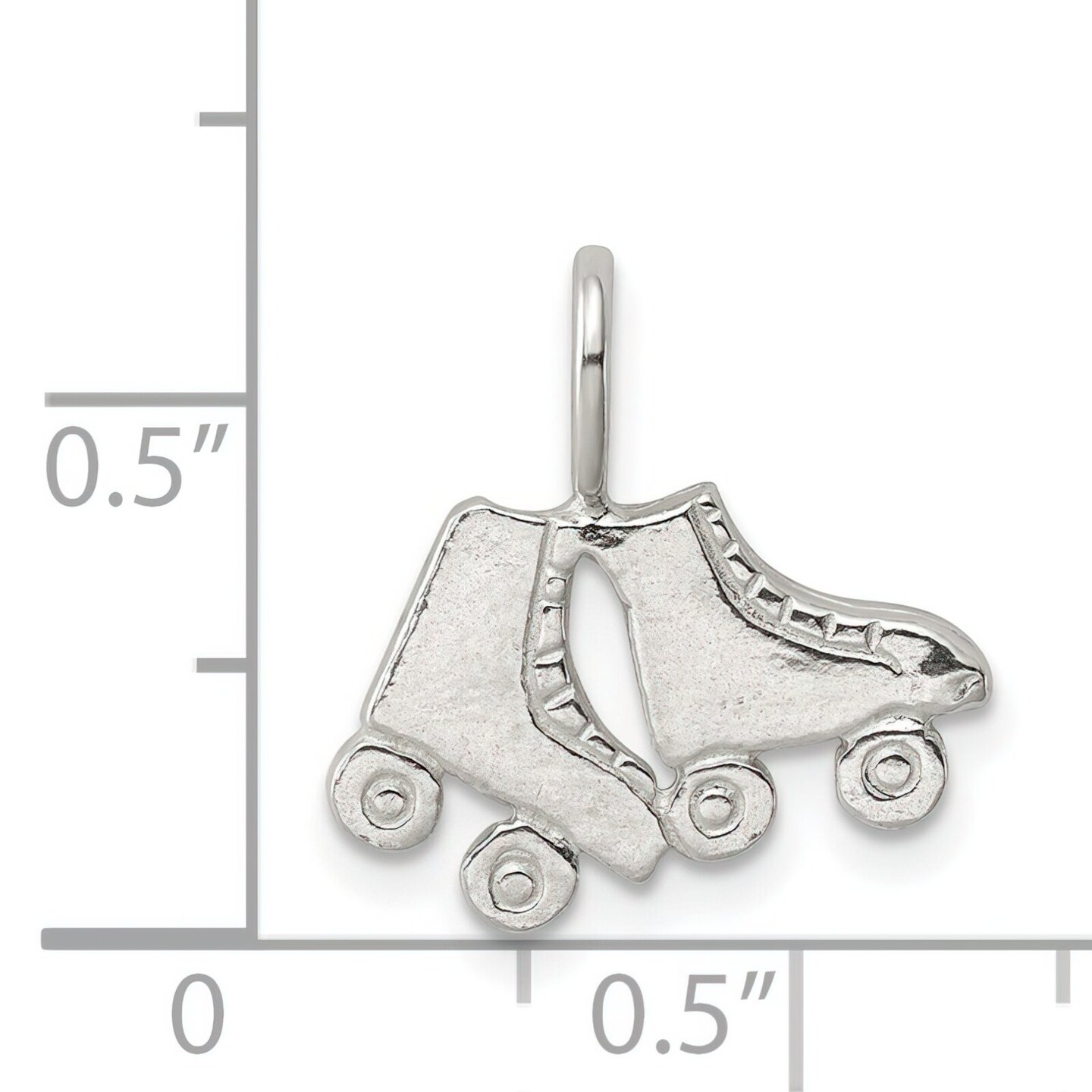 Sterling Silver Roller Skates Charm Pendant Jewelry 17mm x 15mm
