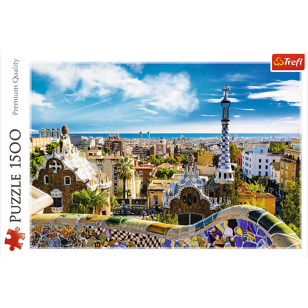 1500 Piece Jigsaw Puzzle, Park G&#xFC;ell, Barcelona Spain Puzzle, European Puzzles, Antoni Gaudi Puzzles, Adult Puzzles, Trefl 26147