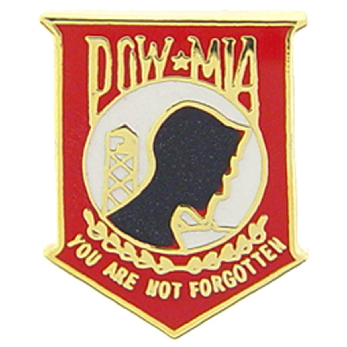 POW MIA You Are Not Forgotten Pin Red 5/8&#x22;