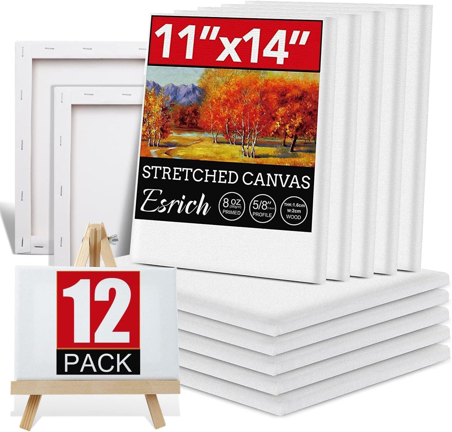 Canvas Boards for Painting  8x10 / 10 Pack - 5/8 Inch Profile 100% Co –  Loomini