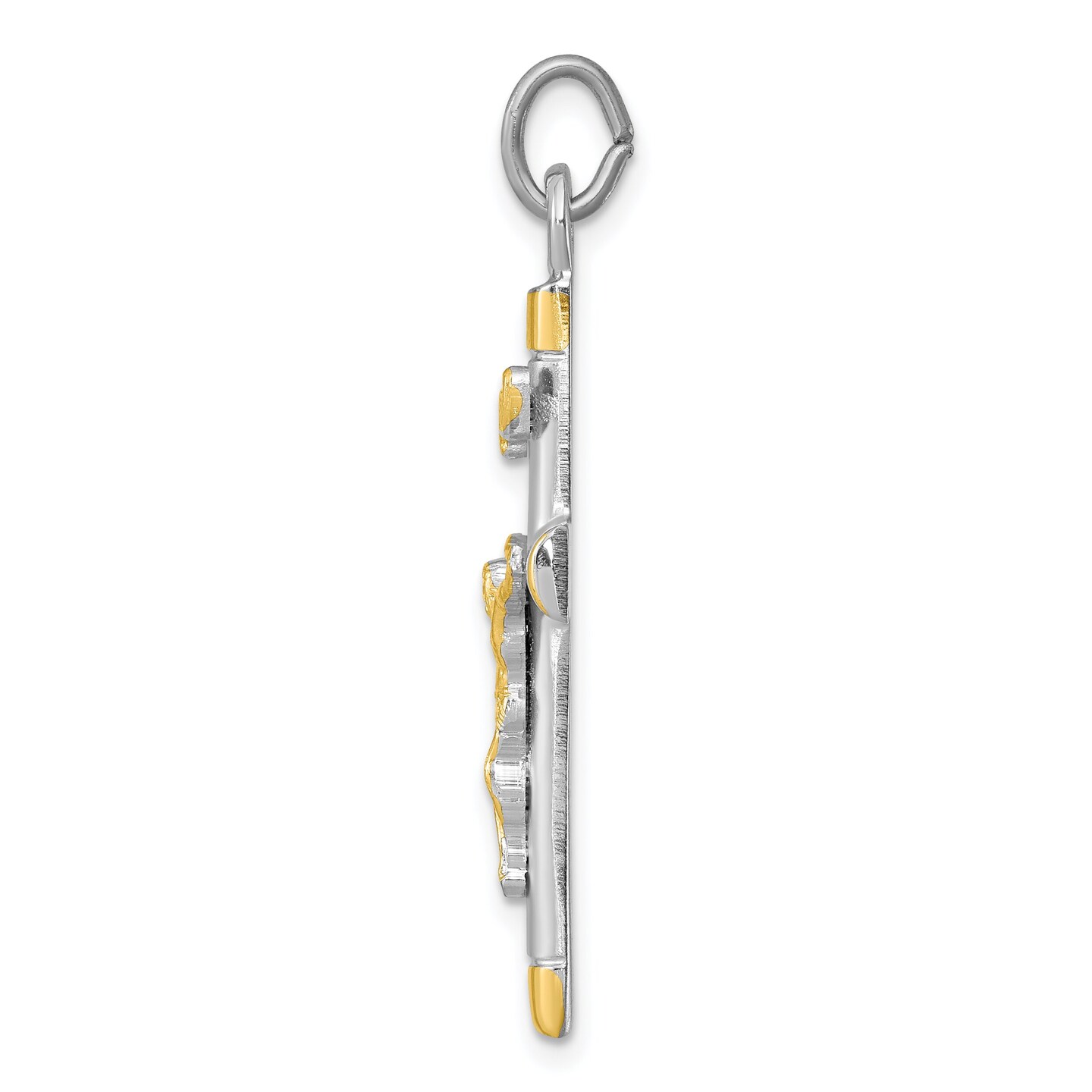 Sterling Silver Gold Plated Crucifix Pendant Jewerly 67.7mm x 34mm