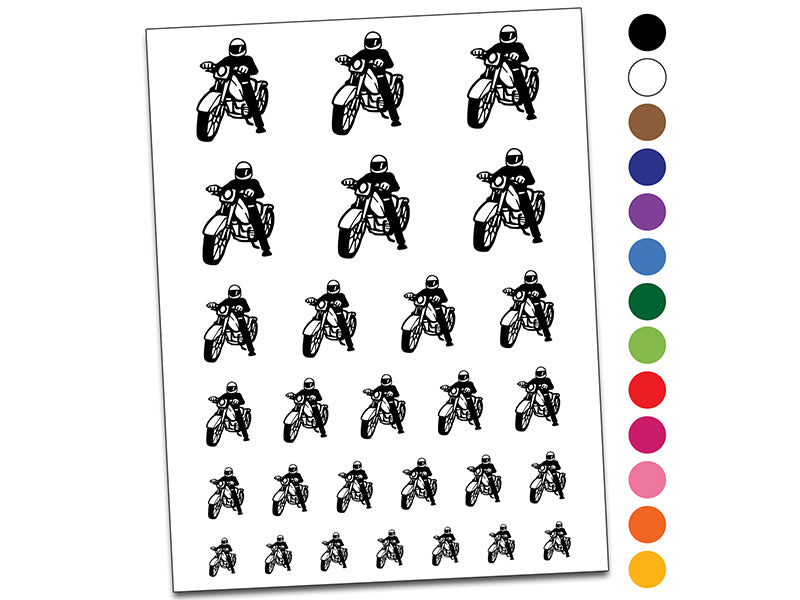 Biker on Motorcycle Temporary Tattoo Water Resistant Fake Body Art Set Collection