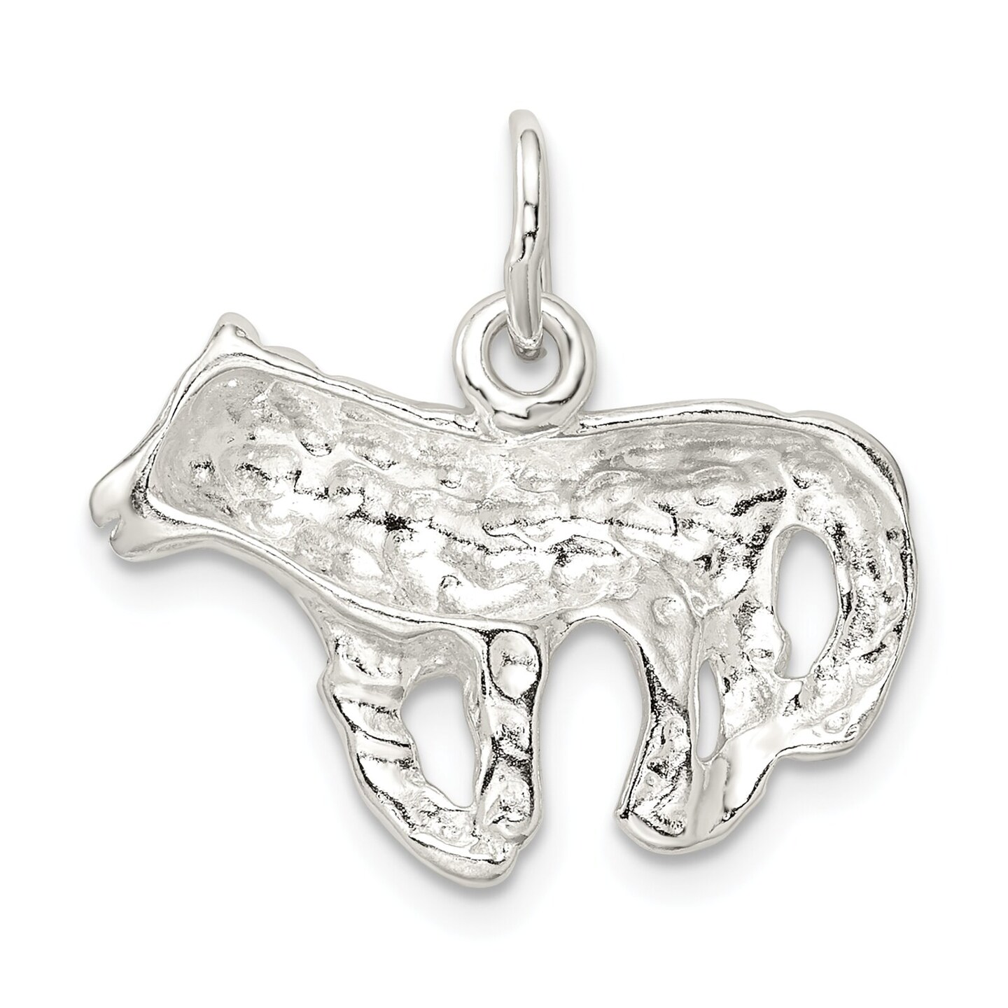 Sterling Silver Wolf Charm Pendant Animal Jewelry 18mm x 23mm