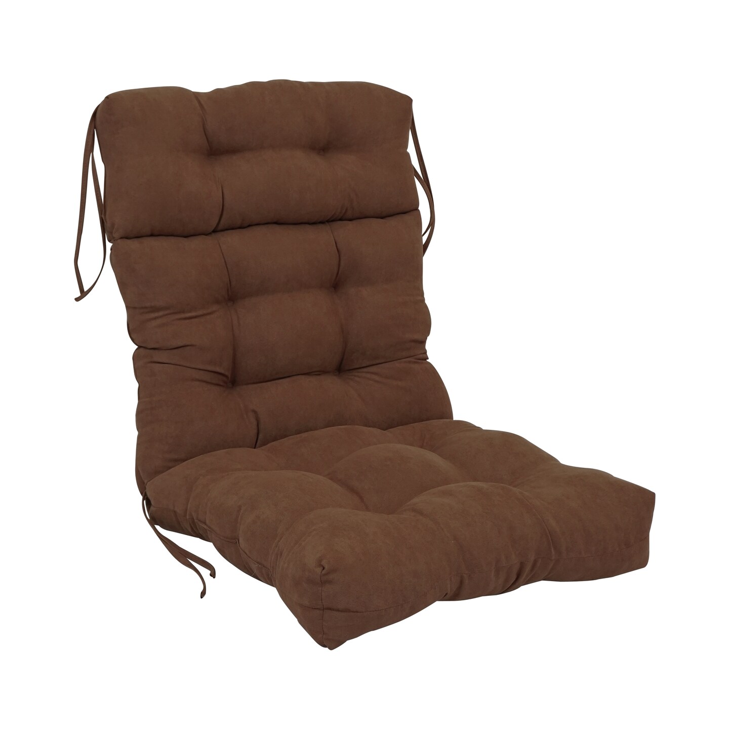 22-inch by 45-inch Solid Microsuede Tufted Chair Cushion Brown-Color
