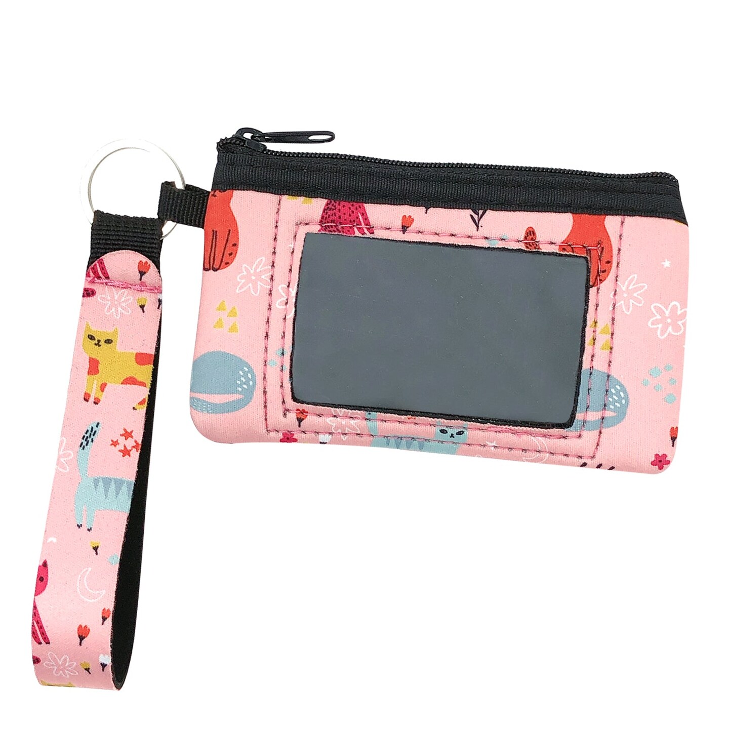 Wrapables Neoprene Mini Wristlet Wallet / Credit Card ID Holder with Lanyard