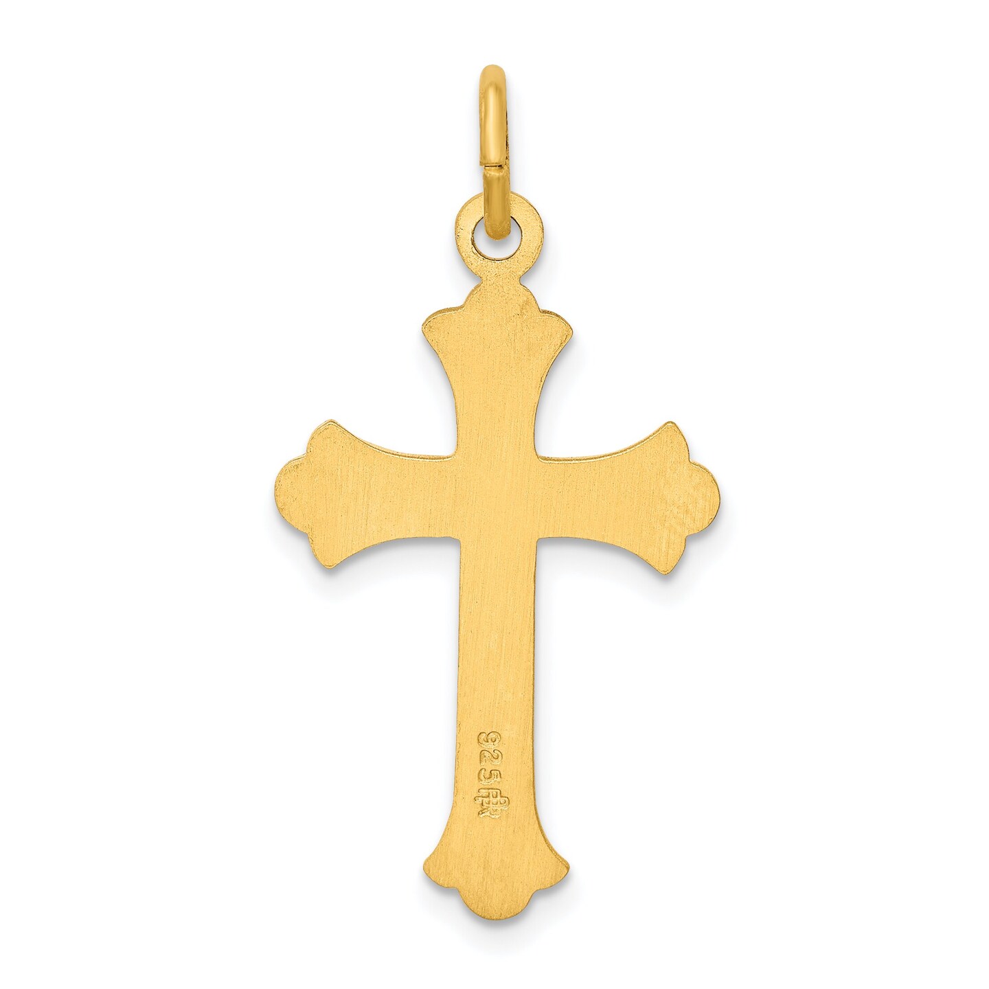 Sterling Silver Gold Plated Cross Charm 57.6 X 31.8mm  Jewerly