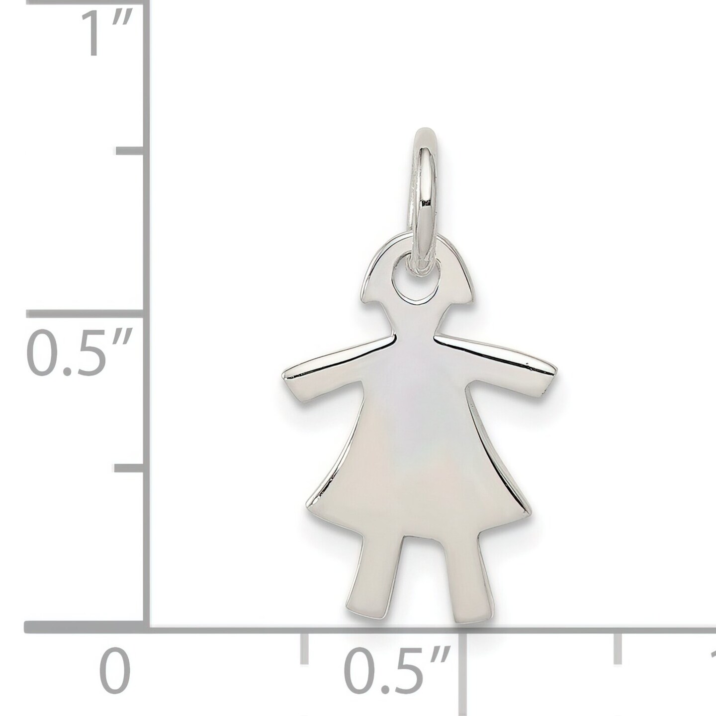 Sterling Silver Girl Charm Pendant Jewelry Silhouette 20mm x 11mm