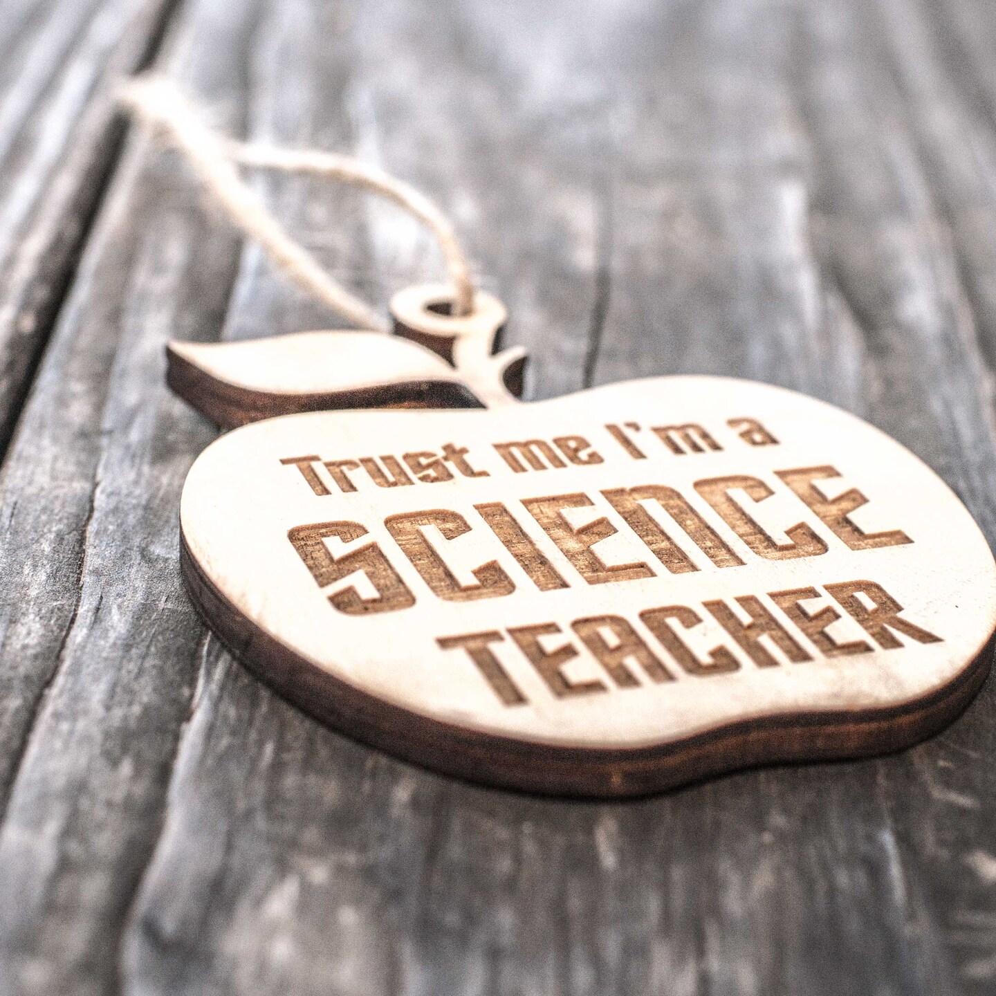 Ornament - Trust Me I'm a Science Teacher - Raw Wood 3x3in