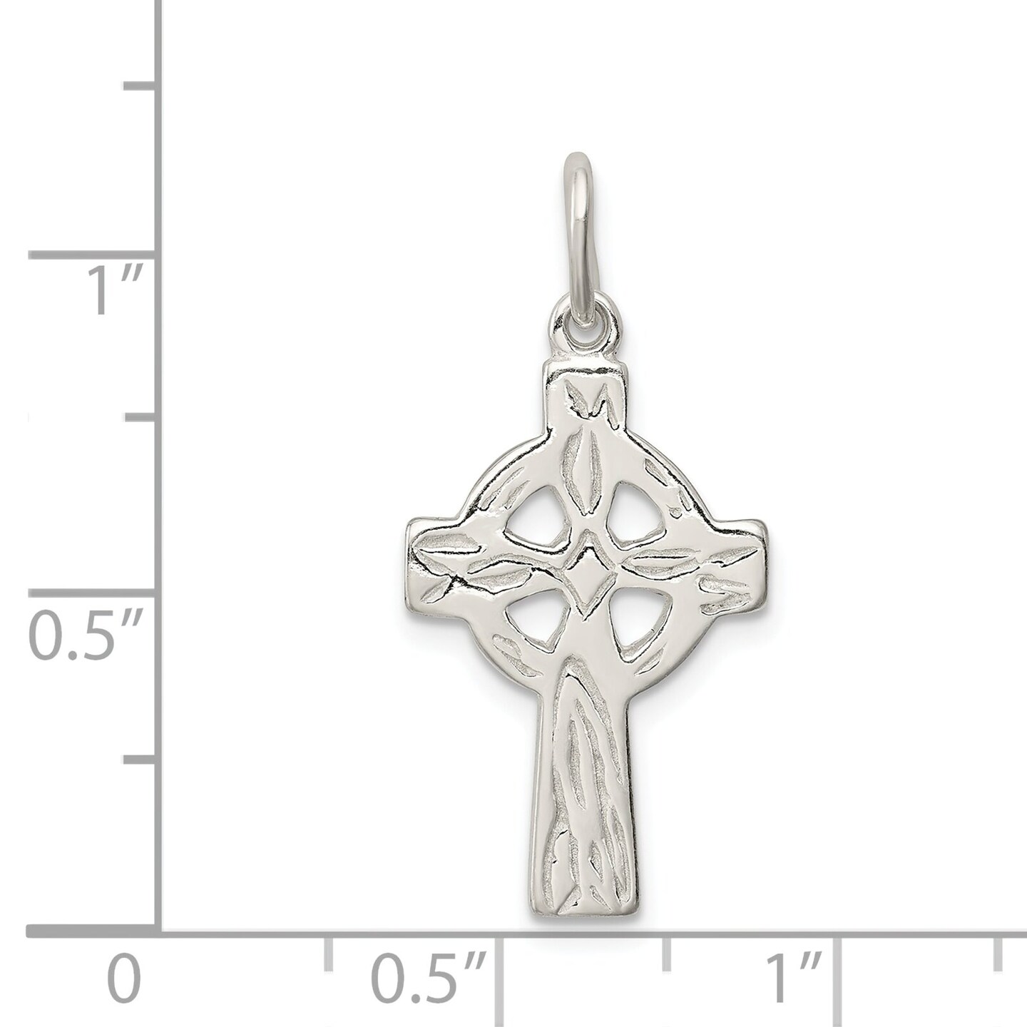 Sterling Silver Celtic Cross Charm Jewerly 24mm x 15mm