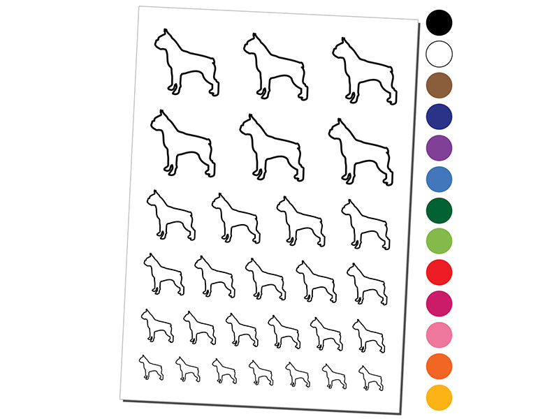 Boston Terrier Dog Outline Temporary Tattoo Water Resistant Fake Body Art Set Collection
