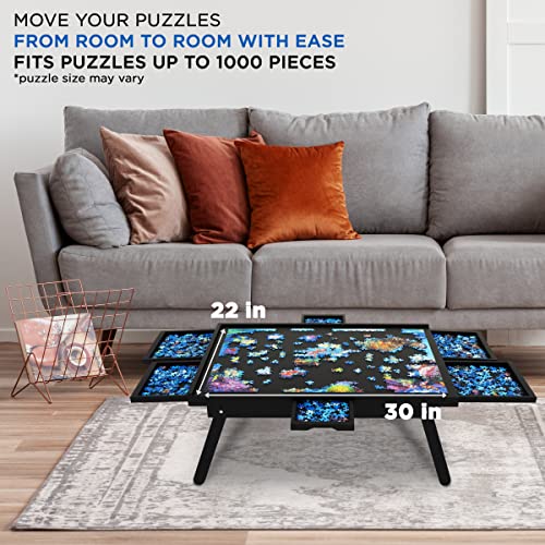 Jumbl 1000 Piece Puzzle Board, 23&#x201D; x 31&#x201D; Wooden Jigsaw Puzzle Table Board