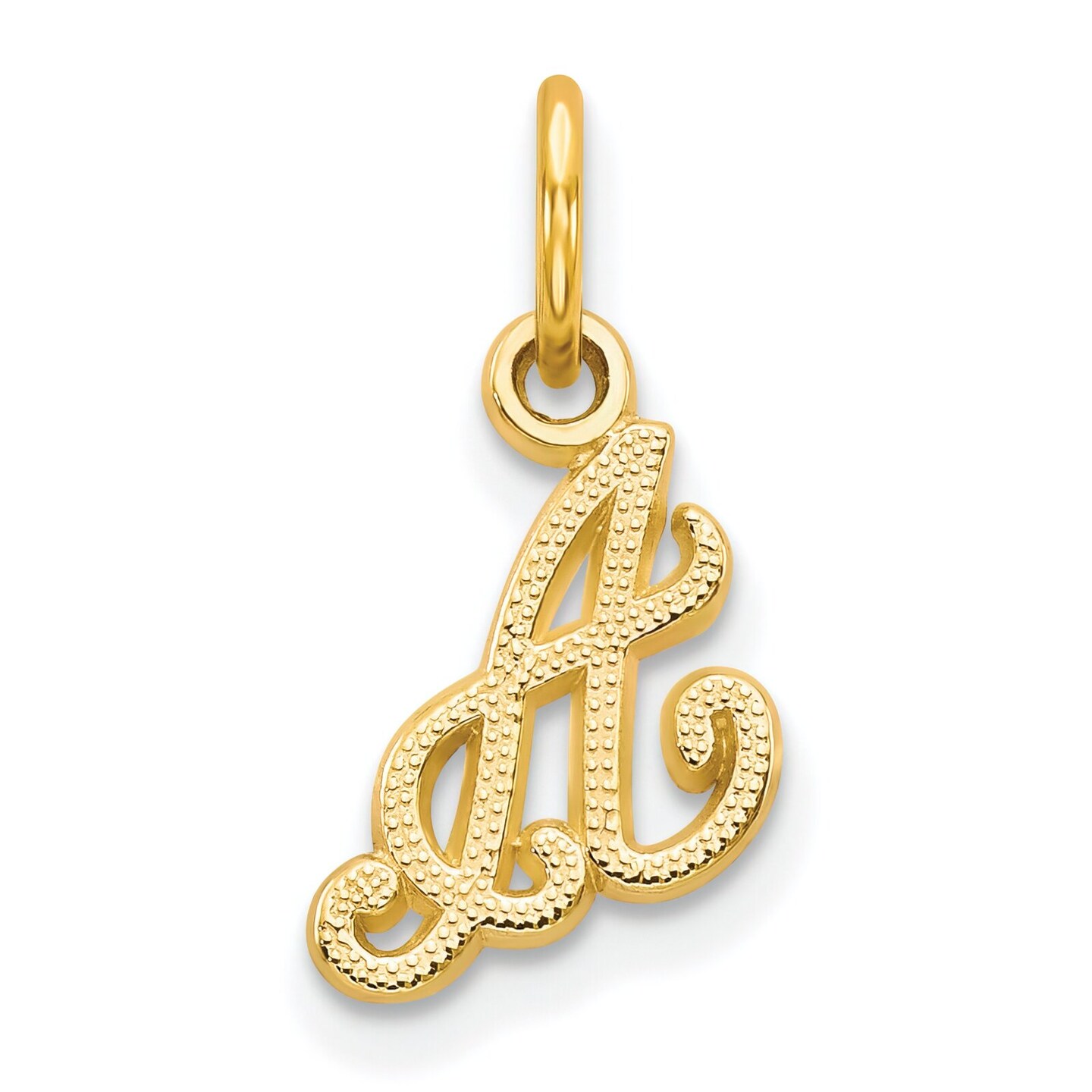 10K Yellow Gold Initial A Charm Letter Jewelry New 15 X 11mm
