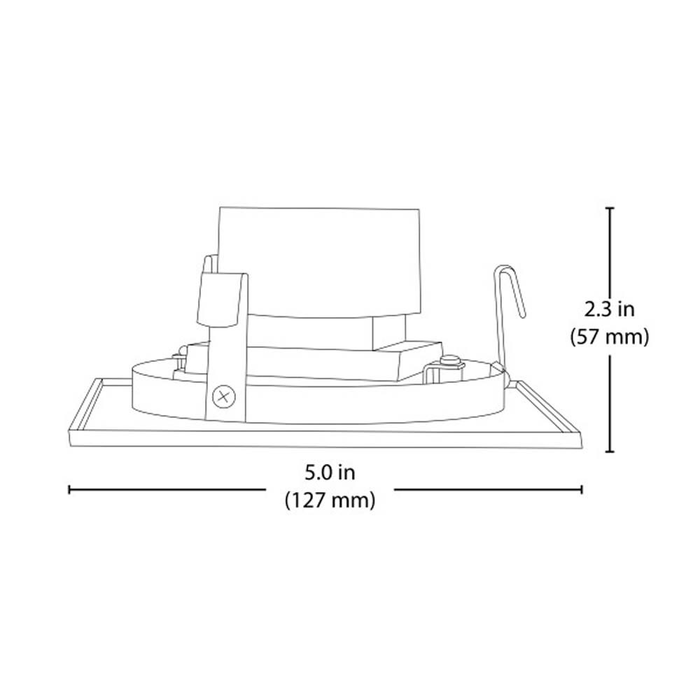 4-inch White Square Multi-Adjustable Recessed LED Downlight, 4000K