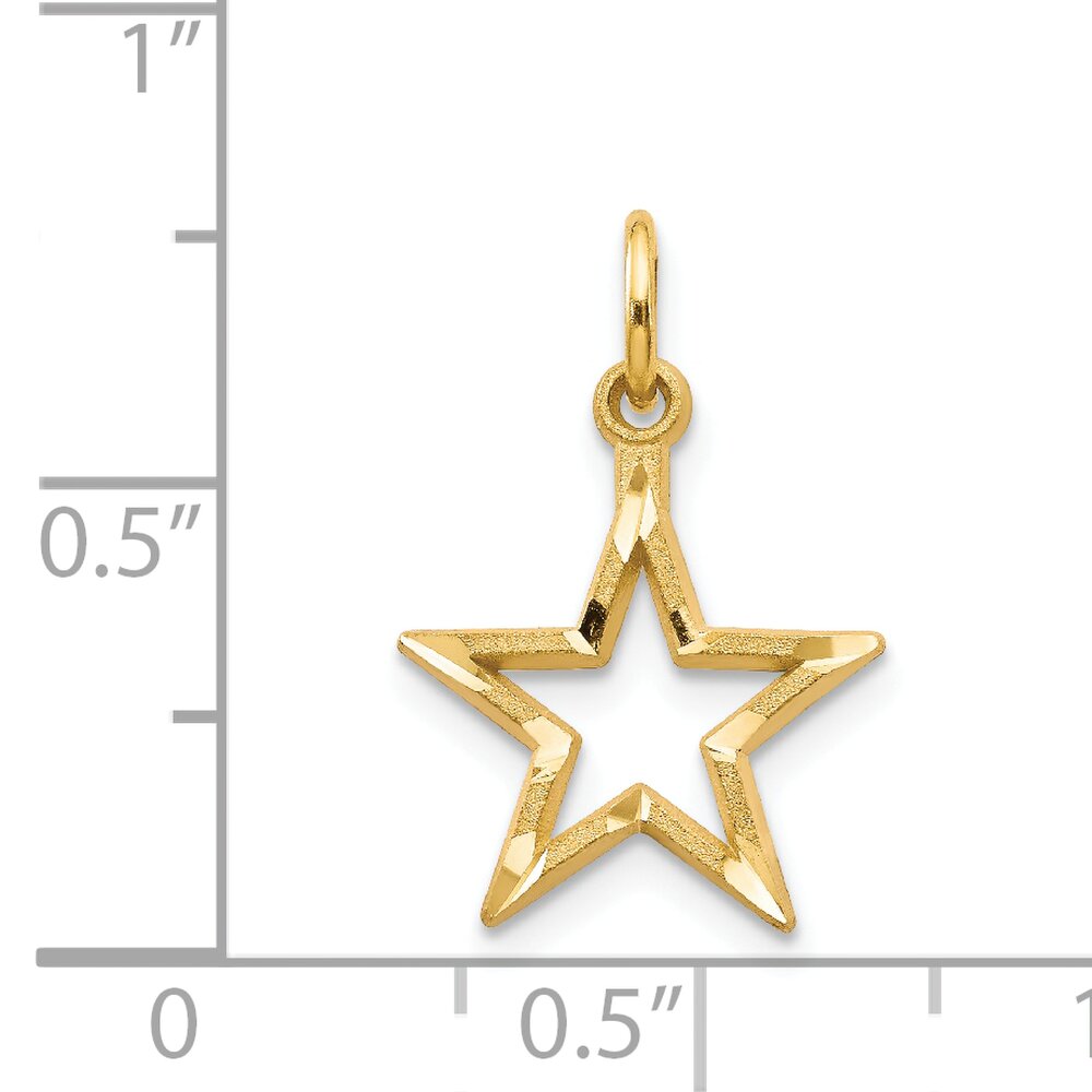 14K Yellow Gold Star Charm Pendant Jewelry FindingKing