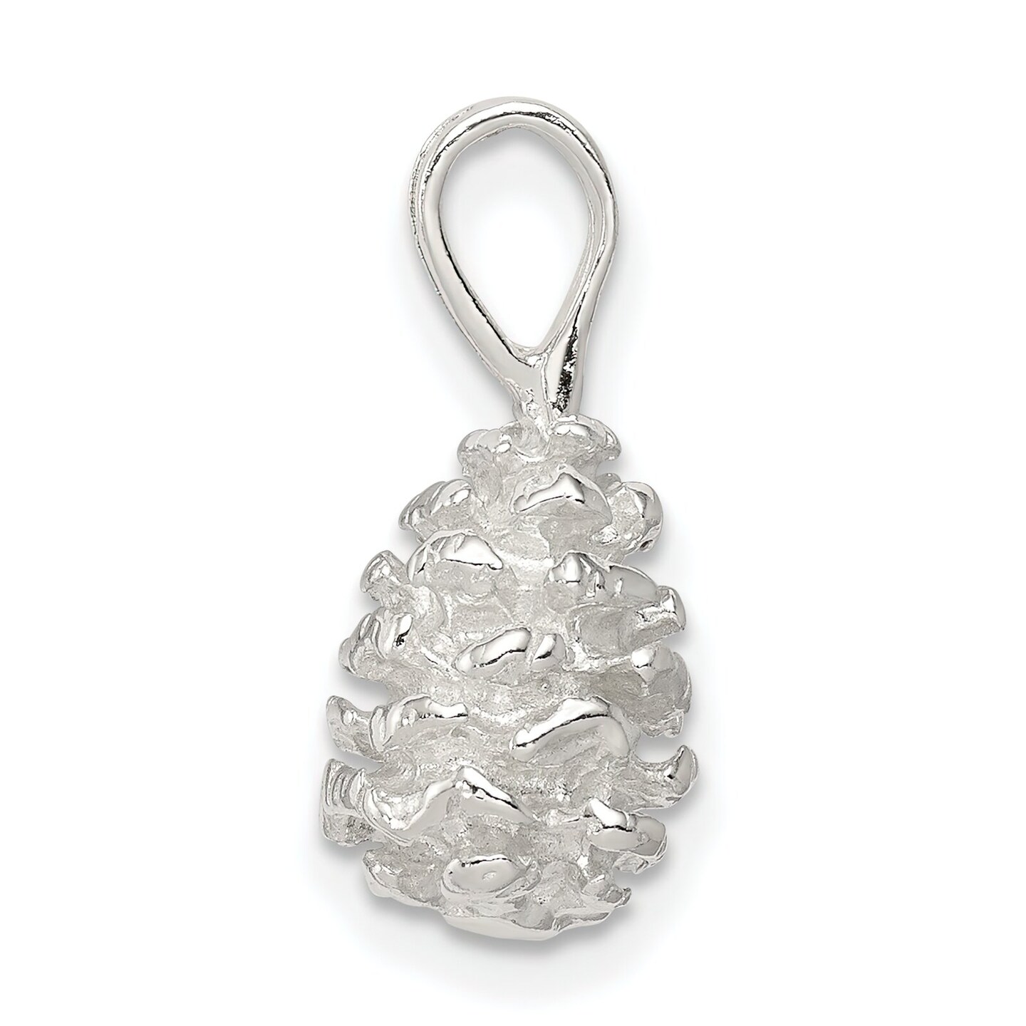 Sterling Silver Pinecone Charm Pendant Jewelry Tree 17mm x 8mm